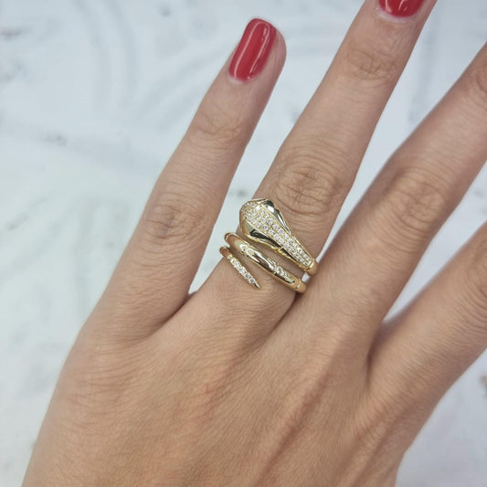 18ct gold diamond snake rings