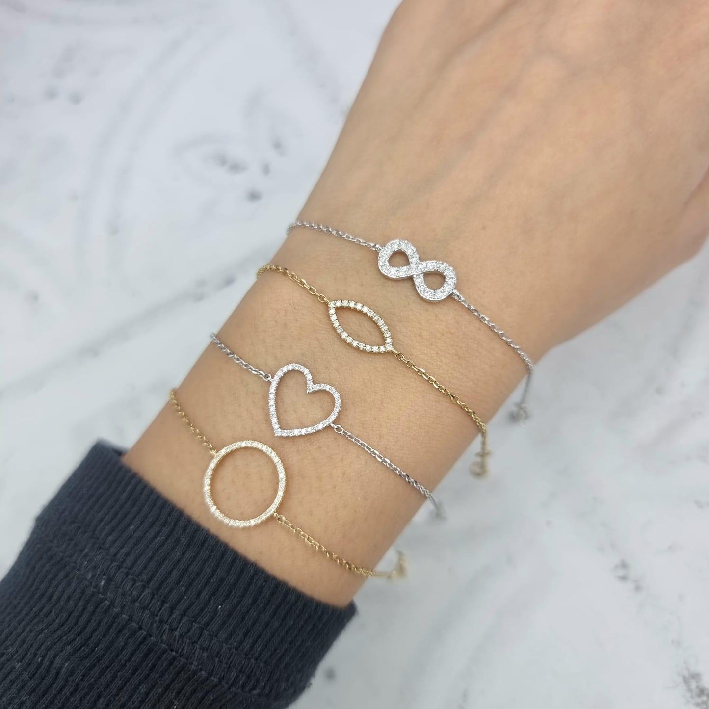 gold diamond shape bracelets