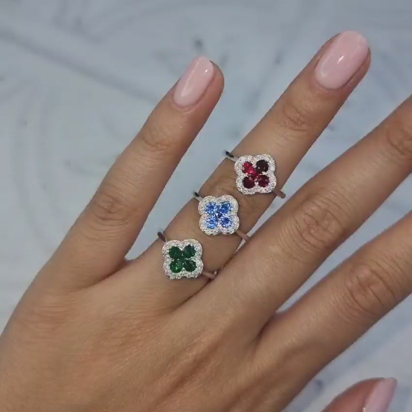 PLATINUM CLOVER RINGS